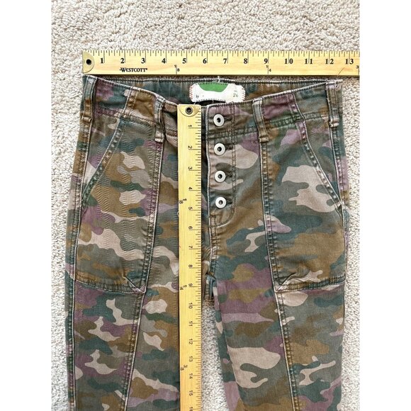 ANTHROPOLOGIE “Jefferson” Camo Slim Utility Cargo Button-Fly Pants Size 26 - Picture 10 of 13